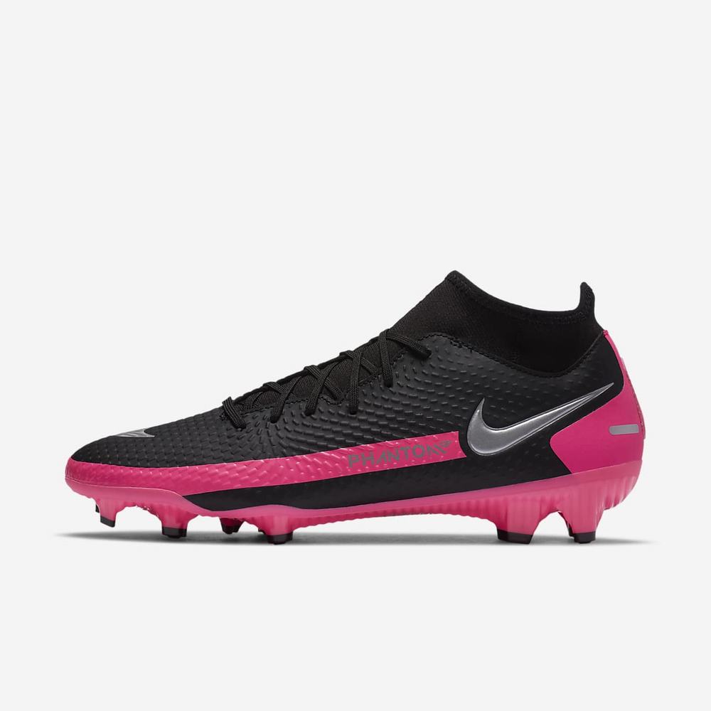 Crampon De Foot Nike Phantom GT Academy Dynamic Fit MG Noir 9475-120 Black/Pink Blast/Metallic Silver Femme | FWS-69658211